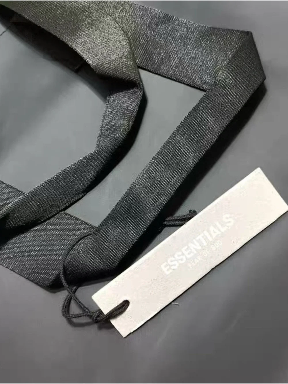 ESSENTIALS Black Minimal Embossed Tote